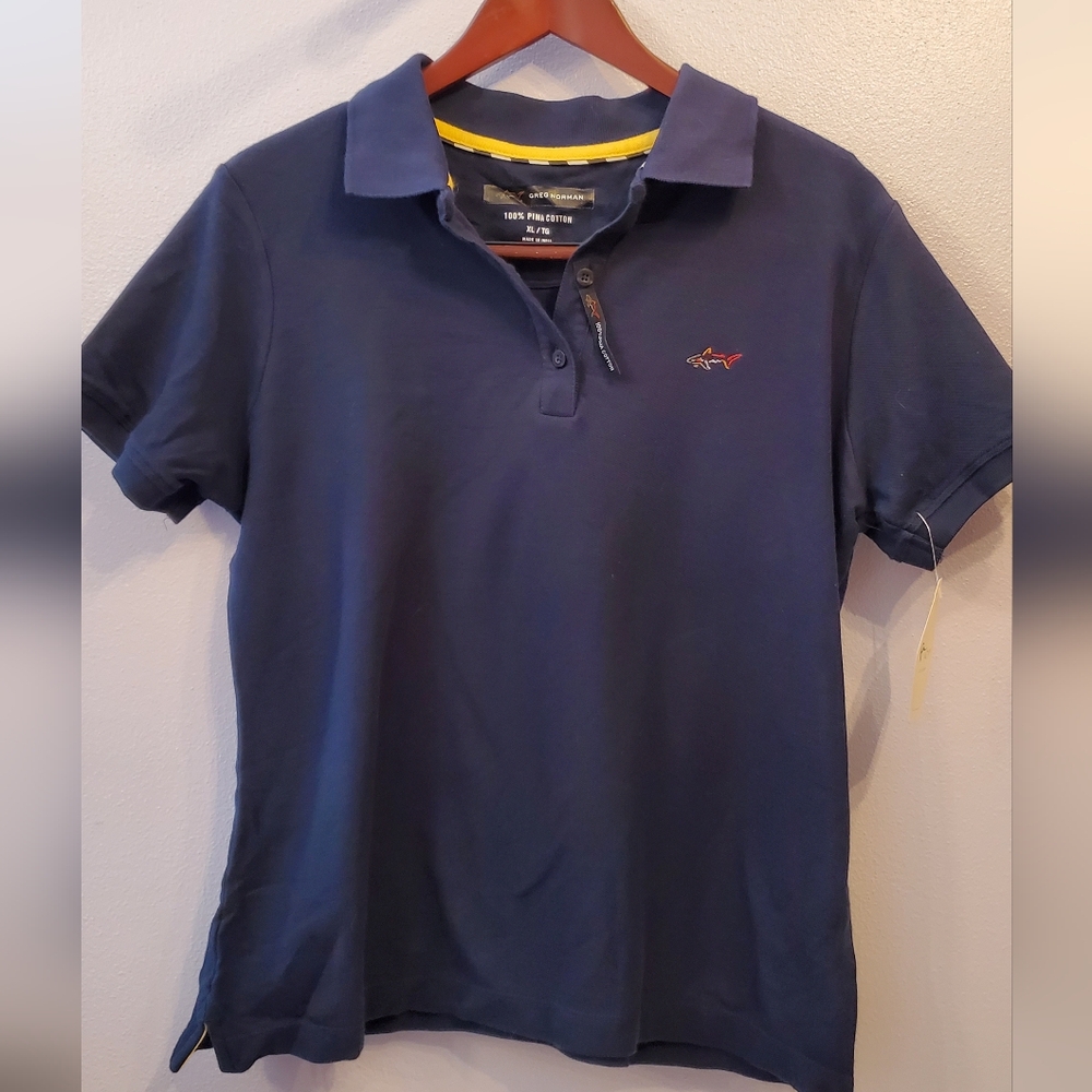 Women's Greg Norman Navy Polo Golf Shirt Size XL